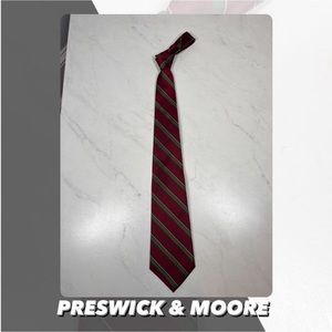 EUC Preswick & Moore Red & Green Striped Tie
